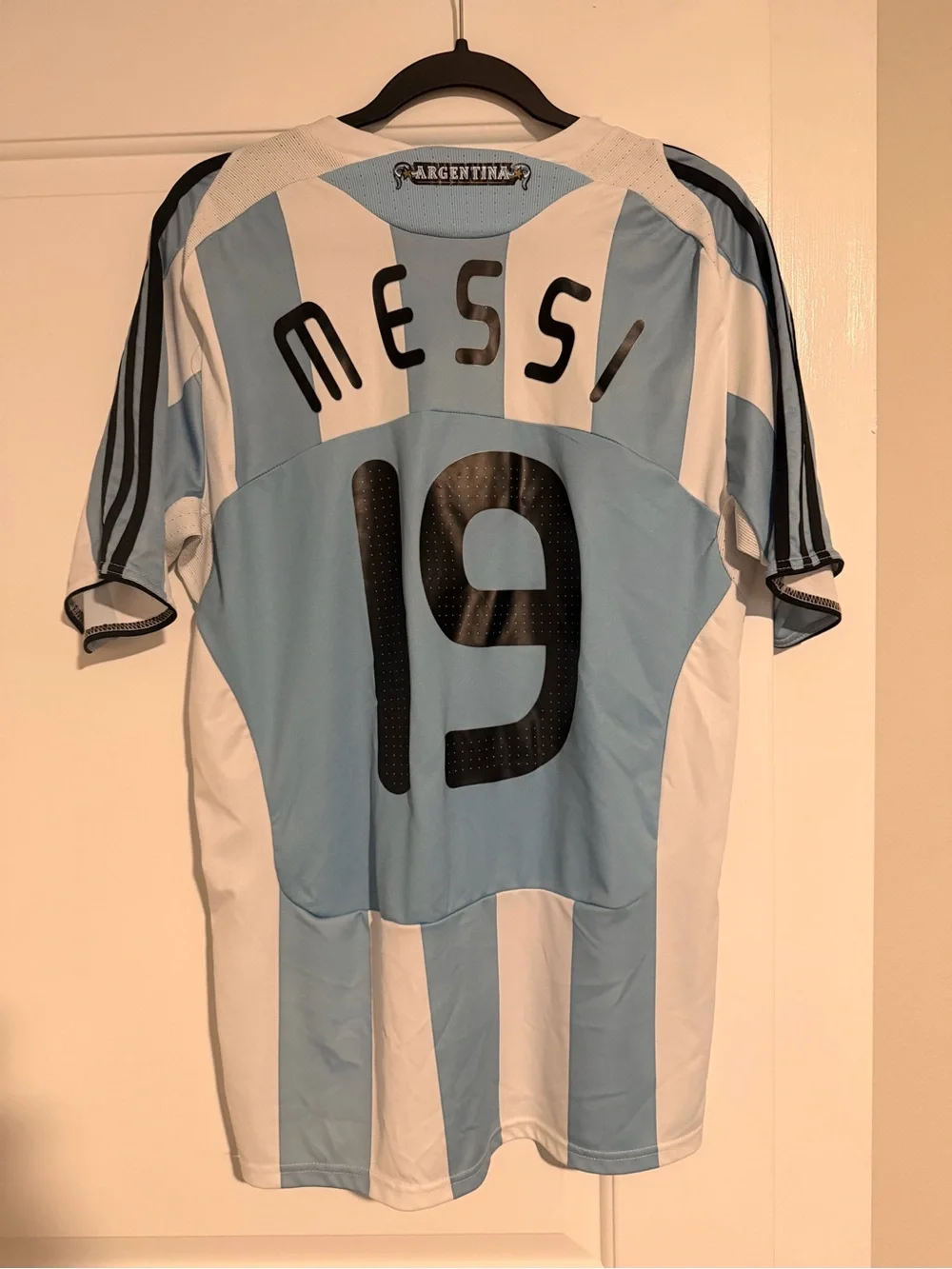 2005/2007 Adidas Argentina Home Soccer Jersey Lionel Messi #19 Men Sz M